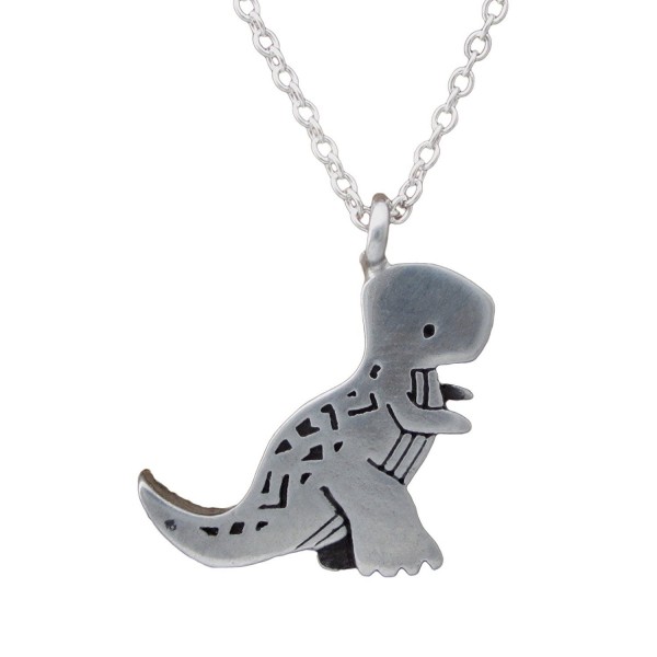 Mark Poulin Women's Pewter Necklace Tyrannosaurus Rex Dinosaur 18" Chain - CG11Q2B5TNB