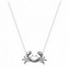 Crab Pendant Necklace Ocean Jewelry 18K Gold White Gold Plated for Women Girl Teen Nautical 18in Chain - Silver - C617Z3MS8KZ