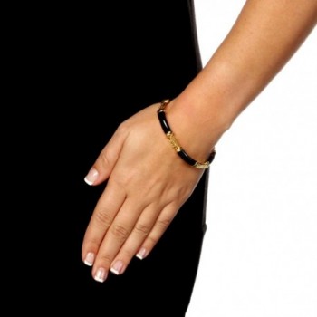 Genuine Black Gold Plated Longevity Bracelet in Women's Link Bracelets