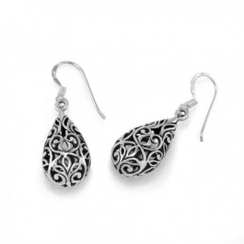 Sterling Inspired Filigree Teardrop Earrings