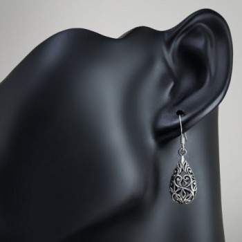 Sterling Inspired Filigree Teardrop Earrings in Women's Drop & Dangle Earrings