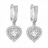 Magical Hearts Love Powers Amulets Silver-Tone Snow White Sparkling Crystals Fashion Lucky Charm Earrings - CZ12N84S9T2
