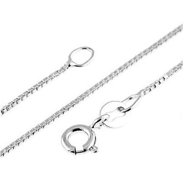 Italian Box Chain 0.8 Millimeter Thin Sterling Silver Necklace - C0117FP8VCT