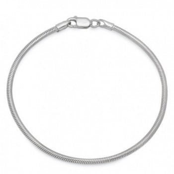 2mm Genuine 925 Sterling Silver Nickel-Free Small Italian Snake Chain Bracelet + Bonus Polishing Cloth - CO11UMN00BL