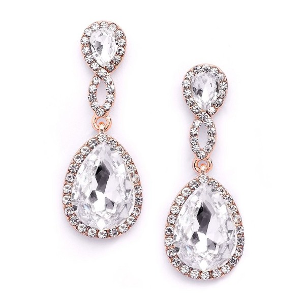 Mariell Rose Crystal Earrings Teardrops - C712OBZ4Y5X