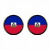 GiftJewelryShop Bronze Retro Style HaiTi flag Photo Clip On Earrings 14mm Diameter - CC11Q1E6NLV