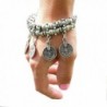 SUNSCSC Silver Plated Coin Drop Belly Bracelet Dance Bangle Ethnic Bohemian Jewelry Anklet Chain Alloy - CE11ZTL09UN