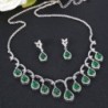 EVER FAITH Birthstone Emerald color Silver Tone in Women's Jewelry Sets