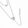 Sterling Layered Zirconia Triangle Necklace