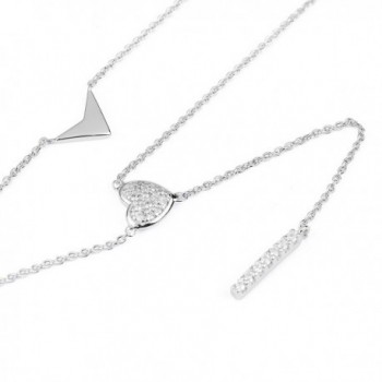 Sterling Layered Zirconia Triangle Necklace in Women's Pendants