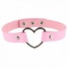 Beauty7 Gothic Lolita Punk Rock Heart Choker Necklace PU Leather Collar Cosplay Goth Fans Adjustable - C812IFYHI81