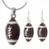 Artisan Owl - Football Pendant Necklace and Earrings Set - CS11YIZFCCV