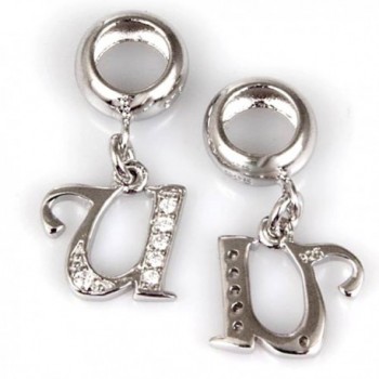 Initial Crystal Sterling European Bracelet in Women's Charms & Charm Bracelets