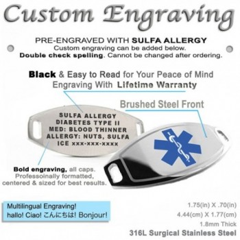 MyIDDr Pre Engraved Customized Allergy Bracelet