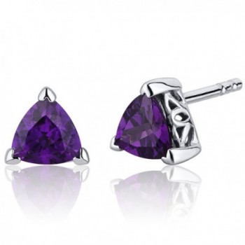 Amethyst Stud Earrings Sterling Silver Trillion Cut 1.50 Carats - CT116ULJKIN