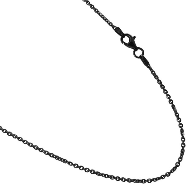 Black Rhodium plated Over Sterling Silver 2mm Rolo Styled Link Necklace Chain. 16-18-20-24-30 36" - CI12NAJ076F