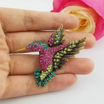 SELOVO Antique Hummingbird Austrian Crystal in Women's Brooches & Pins