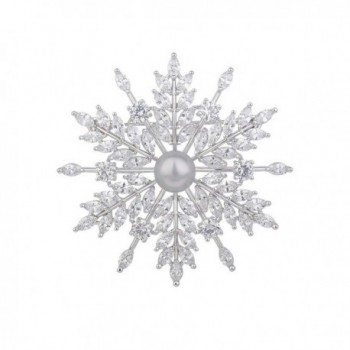 Fashion Classic Silver Plated Snowflake Brooches