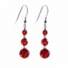 Earrings made with Faceted Round Swarovski Crystal Elements Red Color- Sterling Silver French Wire - CD11TEP8M3B