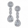 3 Carat Minxwinx Exclusive 925 Stamped Solid Sterling Silver Drop Dangle Pear Shape CZ Earrings - CX12D227GEH