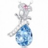 Crystal Necklace Birthday Anniversary Valentines - Blue - CJ124LDXTS3