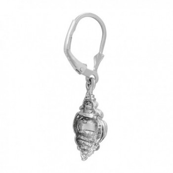Sterling Silver Seashell Leverback Earrings in Women's Drop & Dangle Earrings