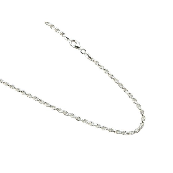 3mm Sterling Silver Diamond-cut Rope Chain .925 Italian Necklace - C011TDL1WO7