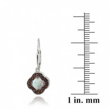 Sterling Silver Garnet Created Earrings in Women's Drop & Dangle Earrings