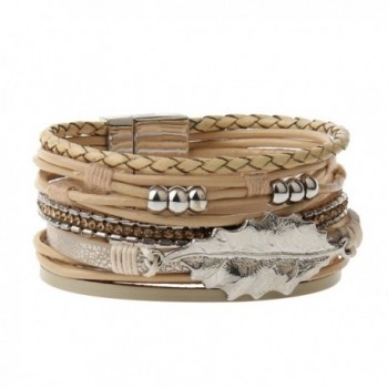 Beige Leather Wrap Bracelet Valentines