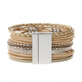 Beige Leather Wrap Bracelet Valentines in Women's Wrap Bracelets