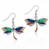 PammyJ Silvertone Multi Color Dragonfly Earrings - CZ11PQFM0JZ