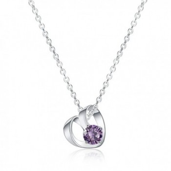 Florensi Sterling Silver Heart Necklace - Elegant Everyday Necklace With Cubic Zirconia Stone - CO188NSHLIN