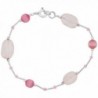 Natural Rose Quartz Liquid Silver Bracelet Sterling Silver Findings- 7 inch - CF113EOOX27