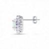 Sterling Silver Simulated Amethyst Earrings in Women's Stud Earrings