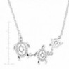 Turtle Family Necklace Zirconia Sterling in Women's Collar Necklaces