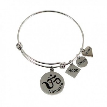 Expandable Charm Bangle Namaste Om Hope Dream Believe - CH128UICXMN