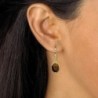 Yellow Gold plated Earrings 12x10mm Genuine in Women's Drop & Dangle Earrings