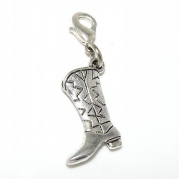 Pro Jewelry Dangling "Cowboy Boot" Clip-on Bead for Charm Bracelet - C011NVZ5ZSF