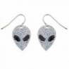 Lux Accessories Outer Space Glitter Alien Faces dangle earrings - CQ12F77TM47
