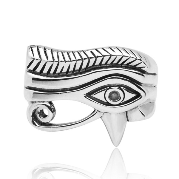 925 Sterling Silver Eye of Horus Egyptian Symbol of Protection Unisex Band Ring 6- 7- 8 - C212MZC032I