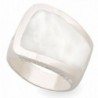 JanKuo Jewelry Rhodium Plated Mother of Pearl Cocktail Ring - C9115BYZDI1