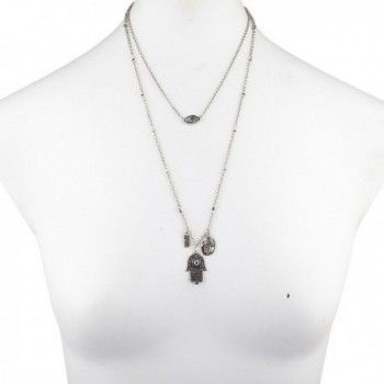 Lux Accessories Burnish Silvertone Necklace in Women's Pendants