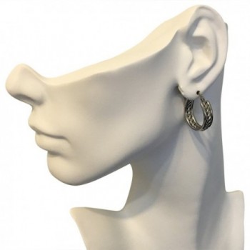 Stainless Twisted Middle Earrings Polishingcloth in Women's Hoop Earrings