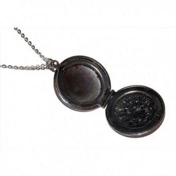 Flower Photo Locket Necklace Antiqued in Women's Lockets