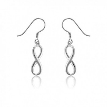 Sterling Silver Infinity Figure 8 High-Polish- Solid Dangling Earrings - CO11BTPZX7H