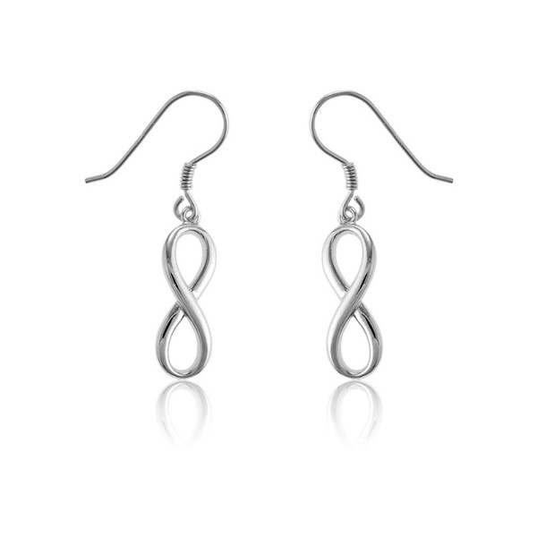 Sterling Silver Infinity Figure 8 High-Polish- Solid Dangling Earrings - CO11BTPZX7H