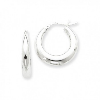Sterling Silver Puffed Hoop Earrings - 20mm (3/4 Inch) - CY116RRB8H1