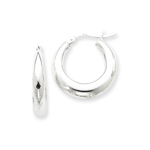 Sterling Silver Puffed Hoop Earrings - 20mm (3/4 Inch) - CY116RRB8H1