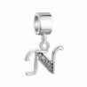Q&Locket Letter A-Z Charms 925 Sterling Silver Dangle Alphabet Initial Bead For Bracelet - N - C517YZK2O3W