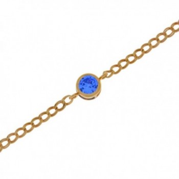 Simulated Tanzanite Round Bezel Bracelet 14Kt Rose Gold Plated Over .925 Sterling Silver - C61281UG3Z3
